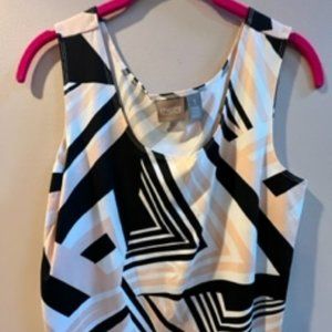 Chico's Tank Top Multi-color Size 1 Black/Pink/White